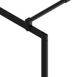 vidaXL Parete Doccia con Mensola Nera 100x195 cm Vetro ESG e Alluminio