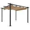    Pergola da Giardino con Tetto Retrattile 3x3 m Tortora