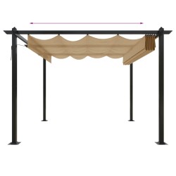    Pergola da Giardino con Tetto Retrattile 3x3 m Tortora