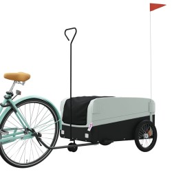 vidaXL Rimorchio da Bici Nero e Grigio 45 kg in Ferro