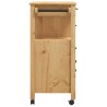 vidaXL Carrello da Cucina MONZA 84x40x90 cm in Legno Massello di Pino