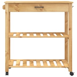 vidaXL Carrello da Cucina MONZA 84x40x90 cm in Legno Massello di Pino