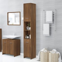    Armadietto Bagno Rovere Marrone 30x30x183,5cm Legno ingegnerizzato