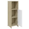 vidaXL Mobile Bagno Bianco Rovere Sonoma 30x30x95 cm Legno Multistrato