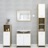 vidaXL Mobile Bagno Bianco Rovere Sonoma 30x30x95 cm Legno Multistrato