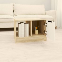 vidaXL Tavolino Bianco e Rovere Sonoma 50x50x36 cm Legno Multistrato