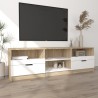 vidaXL Mobile TV Bianco Rovere Sonoma 150x33,5x45cm Legno Multistrato