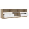 vidaXL Mobile TV Bianco Rovere Sonoma 150x33,5x45cm Legno Multistrato