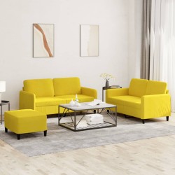 vidaXL Set di Divani 3 pz Giallo in Velluto