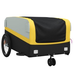 vidaXL Rimorchio da Bici Nero e Giallo 45 kg in Ferro