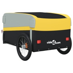 vidaXL Rimorchio da Bici Nero e Giallo 45 kg in Ferro