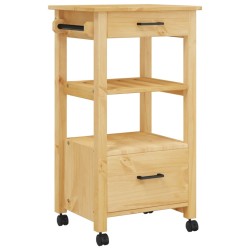 vidaXL Carrello da Cucina MONZA 48x40x90 cm in Legno Massello di Pino