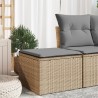 vidaXL Sgabello Giardino con Cuscino Beige 55x55x37 cm in Polyrattan