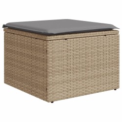 vidaXL Sgabello Giardino con Cuscino Beige 55x55x37 cm in Polyrattan