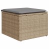 vidaXL Sgabello Giardino con Cuscino Beige 55x55x37 cm in Polyrattan