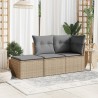 vidaXL Sgabello Giardino con Cuscino Beige 55x55x37 cm in Polyrattan