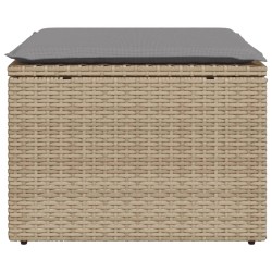 vidaXL Sgabello Giardino con Cuscino Beige 55x55x37 cm in Polyrattan