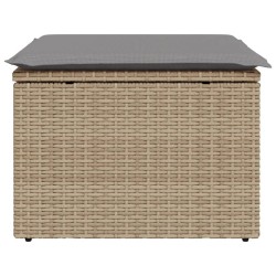 vidaXL Sgabello Giardino con Cuscino Beige 55x55x37 cm in Polyrattan