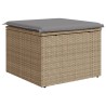 vidaXL Sgabello Giardino con Cuscino Beige 55x55x37 cm in Polyrattan