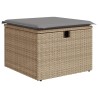 vidaXL Sgabello Giardino con Cuscino Beige 55x55x37 cm in Polyrattan