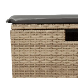 vidaXL Sgabello Giardino con Cuscino Beige 55x55x37 cm in Polyrattan