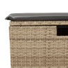 vidaXL Sgabello Giardino con Cuscino Beige 55x55x37 cm in Polyrattan