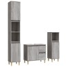    Set Mobili da Bagno 3 pz Grigio Sonoma in Legno ingegnerizzato