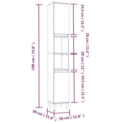    Set Mobili da Bagno 3 pz Grigio Sonoma in Legno ingegnerizzato