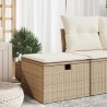 vidaXL Sgabello Giardino con Cuscino Beige 55x55x37 cm in Polyrattan