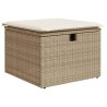 vidaXL Sgabello Giardino con Cuscino Beige 55x55x37 cm in Polyrattan