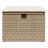 vidaXL Sgabello Giardino con Cuscino Beige 55x55x37 cm in Polyrattan