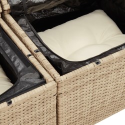 vidaXL Divano da Giardino con Cuscini a 2 Posti Beige in Polyrattan