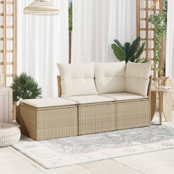 vidaXL Sgabello Giardino con Cuscino Beige 55x55x37 cm in Polyrattan