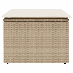 vidaXL Sgabello Giardino con Cuscino Beige 55x55x37 cm in Polyrattan