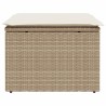 vidaXL Sgabello Giardino con Cuscino Beige 55x55x37 cm in Polyrattan