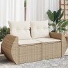 vidaXL Divano da Giardino con Cuscini a 2 Posti Beige in Polyrattan