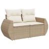 vidaXL Divano da Giardino con Cuscini a 2 Posti Beige in Polyrattan