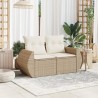 vidaXL Divano da Giardino con Cuscini a 2 Posti Beige in Polyrattan