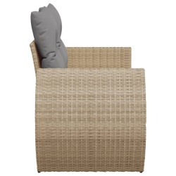 vidaXL Divano da Giardino con Cuscini a 2 Posti Beige in Polyrattan