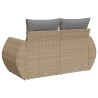 vidaXL Divano da Giardino con Cuscini a 2 Posti Beige in Polyrattan