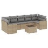 vidaXL Set Divano da Giardino 8 pz con Cuscini Beige in Polyrattan