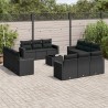 vidaXL Set Divani da Giardino 13pz con Cuscini Nero in Polyrattan