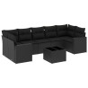 vidaXL Set Divani da Giardino con Cuscini 8 pz Nero in Polyrattan