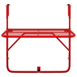 vidaXL Tavolo da Balcone Rosso 60x40 cm in Acciaio