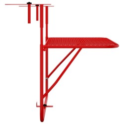 vidaXL Tavolo da Balcone Rosso 60x40 cm in Acciaio