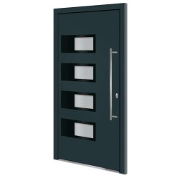    Porta Ingresso Antracite 100x200 cm in Alluminio e PVC