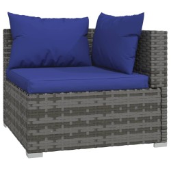 vidaXL Set Divani da Giardino 12 pz con Cuscini in Polyrattan Grigio