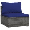 vidaXL Set Divani da Giardino 12 pz con Cuscini in Polyrattan Grigio