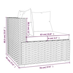 vidaXL Set Divani da Giardino 12 pz con Cuscini in Polyrattan Grigio