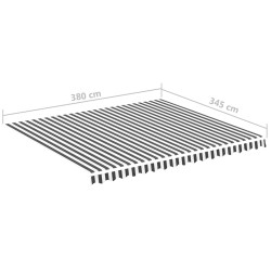 vidaXL Tessuto di Ricambio per Tenda da Sole Antracite e Bianco 4x3,5m